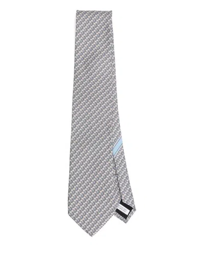 FERRAGAMO SALVATORE FERRAGAMO ARIS ELEPHANT-PRINT SILK TIE ACCESSORIES