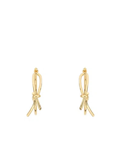 Ferragamo Salvatore  Asymmetric Bow Earrings In Yellow