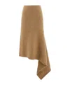 Ferragamo Camel Stretch Alpaca Blend Skirt In Brown