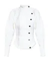 Ferragamo Asymmetrical Buttoned Wool-blend Cardigan In White