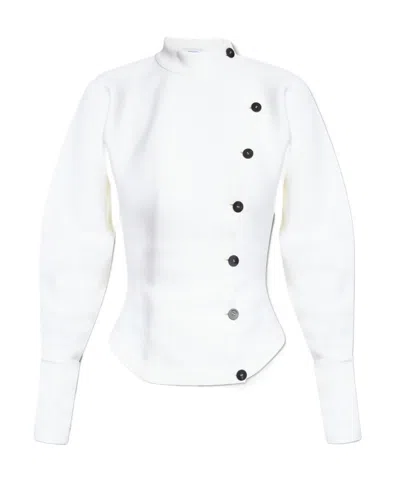 FERRAGAMO SALVATORE FERRAGAMO ASYMMETRICAL BUTTONED CARDIGAN