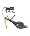 Ferragamo Dark Brown Leather Atena Sandals In Black