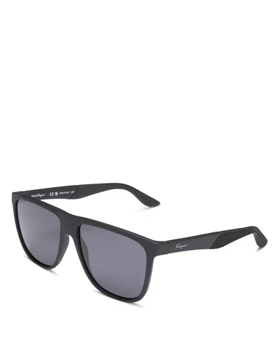 Ferragamo Salvatore  Aviator Sunglasses, 59mm In Black/gray Solid