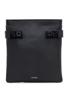 Ferragamo Structured Rectangular Shoulder Bag With Nylon Straps In Black