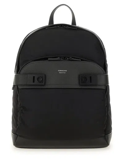 Ferragamo Salvatore  Backpack With Buckles "hooks" In Black