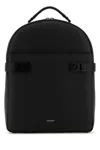 Ferragamo Double Zip Leather Backpack In Black