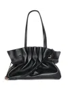 Ferragamo Black Crossbody Bag With Embossed Logo Lettering On The Front And Gancini