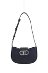 Ferragamo Gabry Black Calf Leather Shoulder Bag