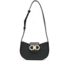 Ferragamo Gabry Black Calf Leather Shoulder Bag