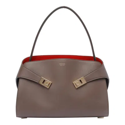 Ferragamo Structured Silhouette Shoulder Bag With Top Handle