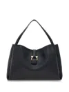 Ferragamo Tote Bag (l) Smooth Black Calfskin