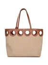 Ferragamo Medium Gancini Outline Woven-raffia Tote Bag In Neutral