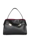 Ferragamo Hug Soft Black Bag In Black