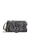 Ferragamo Small Shearling-front Clutch Bag In Gray