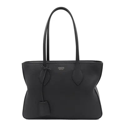 Ferragamo Black Leather (m) Totes