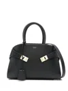 Ferragamo Hug Black Small Top Handle Bag In Black