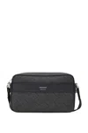 Ferragamo Textured Finish Crossbody Bag With Adjustable Strap In Black