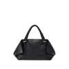 Ferragamo The Scarf Bag Black Shoulder Bag With Braided Handles And Folded Corners In Leather Woman In Black