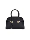 Ferragamo Embrace Top Handle Shoulder Bag In Black