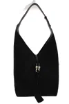 Ferragamo Slouchy Suede Hobo Bag In Black