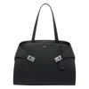 Ferragamo Hug Clasp-detail Calfskin Shoulder Bag In Black