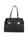 Ferragamo Hug Top-zip Leather Shoulder Bag In Black