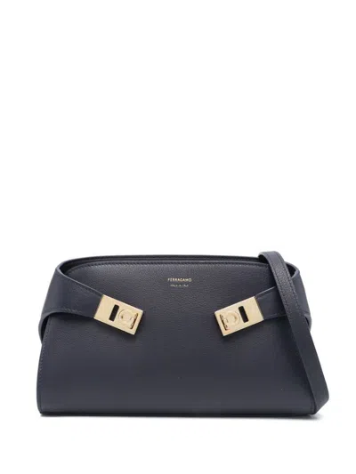 Ferragamo Mini Hug Shoulder Bag In Blue