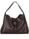 Ferragamo Structured Coffee Tote Bag With Buckle Detail In Brown