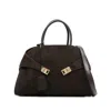 Ferragamo Double Handle Shoulder Bag In Black