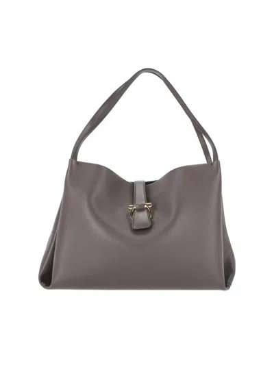 Ferragamo Bags Grey Calf Leather In Brown
