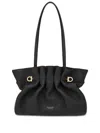 Ferragamo Medium Pleated Nappa Leather Shoulder Bag In Multi