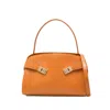 Ferragamo Small Hug Grained Leather Top Handle Bag In Orange