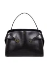 Ferragamo Maxi Grain Bicolor Structured Shoulder Bag In Black