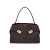 Ferragamo Hug Black Shoulder Bag With Logo Print On The Front In Leather Woman In Multi
