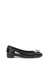 Ferragamo Nara Jelly Cutout Bow Ballerina Flats In Black