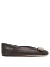 Ferragamo Vara Bow-detail Ballet Flats In Black