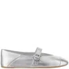Ferragamo Ballerina Woman Ballet Flats Silver Size 6 Lambskin In White