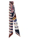 Ferragamo Mini Bandeau Scarf Giada Floral Geometric In Multi
