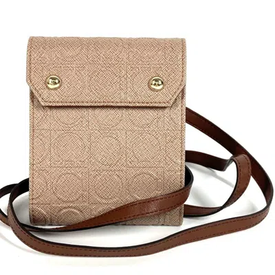 Pre-owned Ferragamo Salvatore  Beige Black Leather Chain/shoulder Wallet () In Beige, Black