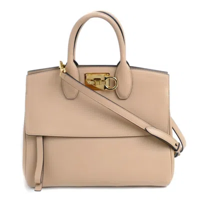 Pre-owned Ferragamo Salvatore  Beige Leather Pouch Shoulder Bag () In Sand