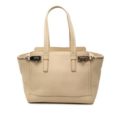 Pre-owned Ferragamo Salvatore  Beige Leather Shoulder Bag Tote Bag ()