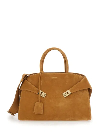 Ferragamo Tan Hug Bag In Brown
