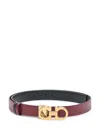 Ferragamo Gancini Reversible And Adjustable Belt In Burgundy