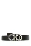 Ferragamo Reversible And Adjustable Gancini Belt In Black