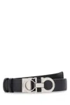 Ferragamo Black Reversible Gancini Buckle Belt In Black