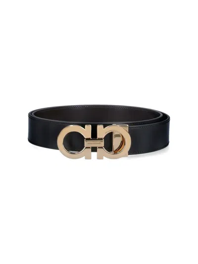 Ferragamo Salvatore  Belt In Black Hickoty