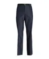 Ferragamo Cotton Denim Pants With Belt Loops And Elastic Insert In Blue
