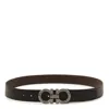 Ferragamo Gancini Reversible Leather Belt In Brown
