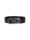 Ferragamo Reversible Belt Gancini In Black