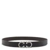 Ferragamo Black Leather Gancini Belt In Black